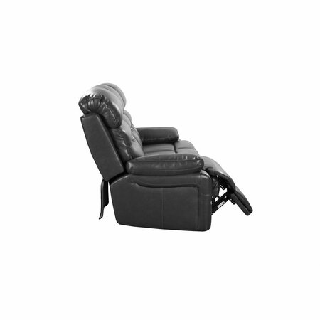 Homeroots Gray Power Reclining Sofa 89 x 40 x 41 in. 366316